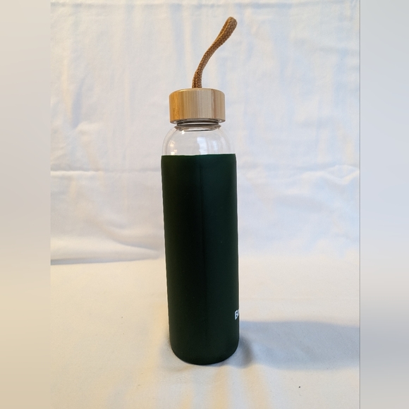 Barbour Glass Silicone Sleeve Cover Water Bottle Hunter Forest Green - Picture 12 of 16